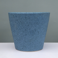 素烧粗陶花盆特价清仓陶瓷大号室内桌面盆栽吊兰草多肉小花盆 磨砂蓝色(送塑料托盘) 小号 直径13cm高约14cm