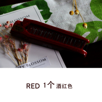 折叠梳子女孩便携宝宝专用儿童小编发分发线两用随身可爱女防静电 酒红色1把[有质量、有质感]