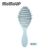 momoup梳子女士专用长发蓬松梳子按摩梳气囊防静电卷发梳造型镂空 雾蓝色