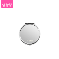 迷你镜子小折叠化妆镜不锈钢随身便携翻盖式双面放大简约镜子家用公主风男女梳妆双面可爱风格防摔补妆手持镜宿舍家庭用随身aca