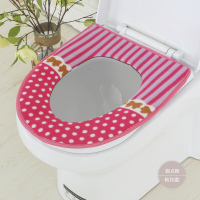 马桶垫坐垫通用防水坐便套马桶圈马桶贴坐便器垫粘贴马桶套座便套 粉红色 圆点粉粘扣2个装