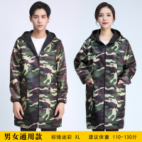 罩衣大人女冬季加绒加厚防水防油家用厨房围裙长袖工作服男士上衣 男女通用款-棕绿迷彩 XL (建议110-130斤)