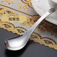 懿膳阁镀钛304不锈钢小勺子家用套装可爱儿童调羹长柄汤匙勺餐具 银色(加厚加重完美滑边) 伯爵勺子2支(大号加厚)
