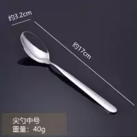 316不锈钢勺子家用吃饭喝汤汤勺汤匙加厚长柄儿童宝宝小调羹大人 316不锈钢中号尖勺 1个装