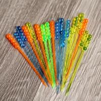 水果叉套装创意一次性水果叉家用小叉子塑料水果签果插珠形水果叉 1包200个价钱