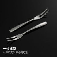 LUCUKU水果点心叉子 304不锈钢蛋糕叉月饼叉子点心签子套装 6只装