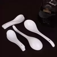 景德镇 新品10只小勺搭配大勺 家用骨瓷小调羹陶瓷勺汤勺饭勺汤匙 纯白10小汤勺2大勺