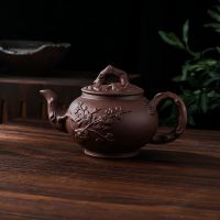 紫砂茶壶茶具套装家用整套宜兴紫砂大容量大号紫砂壶茶杯功夫茶具 棕色 报春单壶550毫升
