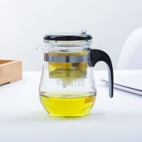 分体式一键过滤泡茶壶耐高温防爆玻璃飘逸杯花茶壶办公玻璃玲珑杯 单壶 分体式500ml鼓型