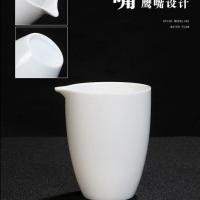 德化羊脂玉瓷白瓷盖碗套装 羊脂玉公道杯 纯白