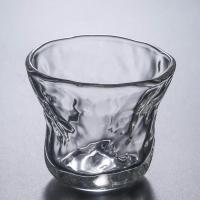 怡品茗 加厚锤纹分茶器 手工耐高温茶海新款功夫茶具玻璃茶杯 随形耐热玻璃茶杯[空禅]60ml