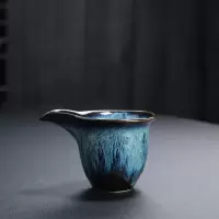 窑变建盏公道杯兔毫大公杯陶瓷日式家用分茶器个性功夫茶具配茶海 公道杯