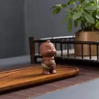 紫砂喷水尿娃摆件撒尿茶宠娃娃茶盘中招财配件 小天真