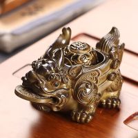 变色茶宠金蟾三足蟾蜍摆件创意茶道配件招财貔貅茶桌茶台工艺饰品 财源滚滚（黄）