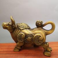 铜牛摆件,黄铜手工传统工艺铸造,半空心状态造型气派牛气冲天