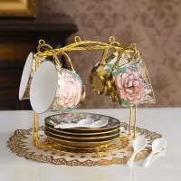 欧式高档茶具陶瓷咖啡杯具套装花茶英式下午茶创意家用客厅 蝴蝶4杯碟