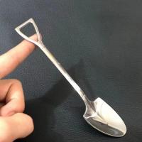 双立人304不锈钢西瓜勺创意铁锹铲勺子甜品雪糕勺咖啡勺冰淇淋勺 尖头铁锹铲勺子一把