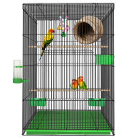 鹦鹉鸟笼子不锈钢色虎皮八哥鹩哥玄凤牡丹画眉鹦鹉养殖大鸟笼 简约套餐