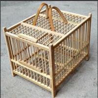 画眉排笼笼方笼黄腾笼小竹笼子麻料笼两格笼黄豆鸟 一格空笼