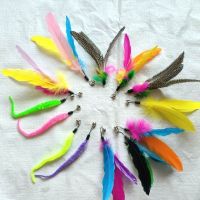 宠物用品猫咪玩具三节伸缩逗猫棒羽毛替换头逗猫杆跨境亚马逊 挂件一个 毛毛虫