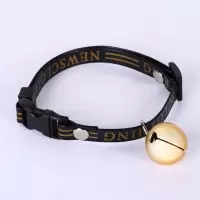 猫咪项圈铃铛 猫铃铛项圈项链饰品可爱狗铃铛项圈泰迪小型犬 黄铃铛款 S小码(适合0到5斤)