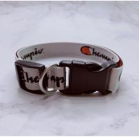 潮牌宠物狗狗项圈大型犬脖套宠物用品大中小型犬尼龙颈圈狗牵引绳 银白色-单项圈 S:25-38厘米(20斤内)