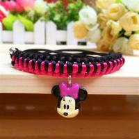 和风猫项圈猫铃铛大中小型泰迪狗颈圈猫咪项链脖圈带铃铛宠物用品 米老鼠[买二送一,花型可留言] S-小型