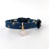 猫咪项圈狗狗项链奶狗项链牵引可爱吊坠云朵小型犬超小型奶狗卡通 XS(1斤以下) 蓝色x2条(送铃铛)