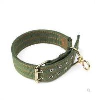 大型犬双排扣加厚颈圈脖套脖圈宠物项圈大狗脖圈项圈羊牛脖套项圈 军绿色 S-小型四层