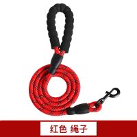 狗绳2米3米加长牵狗绳胸背带小狗绳子狗项圈泰迪金毛柯基遛狗绳子 红色[单绳子] 1.5米S吗[5-12斤]