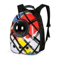 猫包太空舱宠物包透明猫咪背包外出便携透气包狗双肩装猫书包笼子 涂鸦 升级款(注:有固肩带 有测出口)