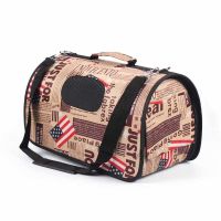 猫包外出便携单肩斜挎帆布书包太空宠物舱狗狗猫咪背包用品猫笼子 美国卷帘 18斤内爱宠
