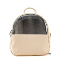 乐优派猫包外出双肩包高颜值可视透明双肩猫包猫咪狗狗外出宠物包 米粉色