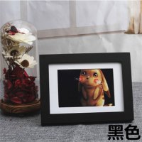 正方形画框黑色实木简单相框挂墙十字绣装裱水墨国钻石画装裱字画 黑色 10寸内径25*25厘米