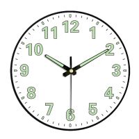 夜光挂钟客厅静音钟表家用现代简约大气创意挂表时钟挂墙石英钟 吸能夜光黑色 12英寸(直径30厘米)