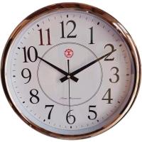 上海钟厂14英寸静音挂钟现代简约大气客厅卧室书房教室办公商铺 玫瑰金 14英寸直径35厘米