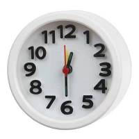 [送电池]学生寝室家庭摆件儿童创意电锯时钟生日礼物闹钟 圆形白色