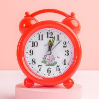 大音量床头闹钟中小学生简约闹铃卡通时钟儿童小闹表钟表座钟卧室 红色 经典圆