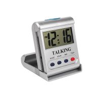 大声音老人便携报时钟盲人表中文语音一键报时器折叠闹钟电子时 NK999xt[送两节备用电池]