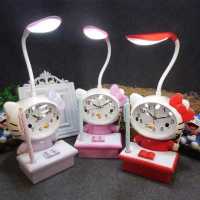 床头灯小夜情趣公主闹钟学生可充电多功能音箱led子创意时卧室卡 6821时钟台灯-KT颜色随机发