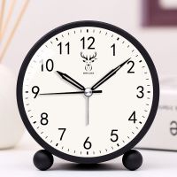 学生用儿童电子夜光卡通可爱小闹钟简约闹铃创意床头静音钟表时钟 简约时尚/黑 1708[高质量/金属外壳]