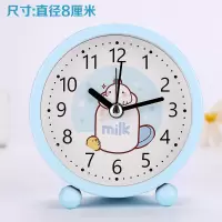 学生儿童专用电子夜光卡通可爱小闹钟简约创意床头静音钟表时钟 小号蓝色漂流瓶 清新卡通款