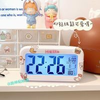 简约ins学生闹钟可爱卧室桌面宿舍可静音充电夜光多功能LED闹钟 普通款电池闹钟[送电池贴纸]