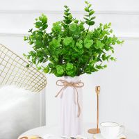 满天星假花仿真花艺客厅装饰摆件餐桌小盆栽摆设电视柜塑料插花束 大尤加利2束+花瓶B