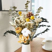 ins干花真花束风干天然尤加利叶小雏菊玫瑰花瓶家居客厅摆设摆件 Y01(不含瓶) 干花包
