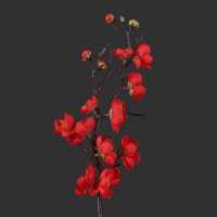 单支仿真梅花树枝腊梅假花绢花中式立体客厅落地插花婚庆装饰摆件 60cm单头小腊梅大红