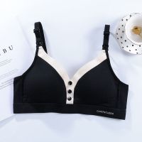 夏季新品哺乳文胸聚拢防下垂母乳期孕妇胸罩产后喂奶内衣女无钢圈 D273#黑色 34/75[BC通杯 薄款]