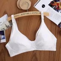 上开扣怀孕期孕妇哺乳内衣文胸无海绵超薄棉布透气产后喂奶胸罩 白色 34/75