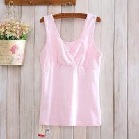 孕妇哺乳吊带喂奶背心棉产妇月子无袖打底内衣春夏透气吸汗秋马甲 71款交叉水粉色 XL(90-130斤)