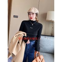 哺乳上衣春秋季加绒加厚外出时尚产后辣妈款喂奶衣保暖母乳打底衫 黑色(哺乳款) M